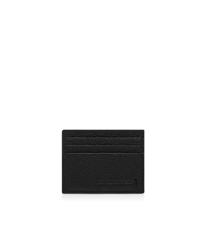 PRINTED DEER LEATHER ELONGATED T LINE CARD HOLDER WITH CENTRAL POCKET BLACK online